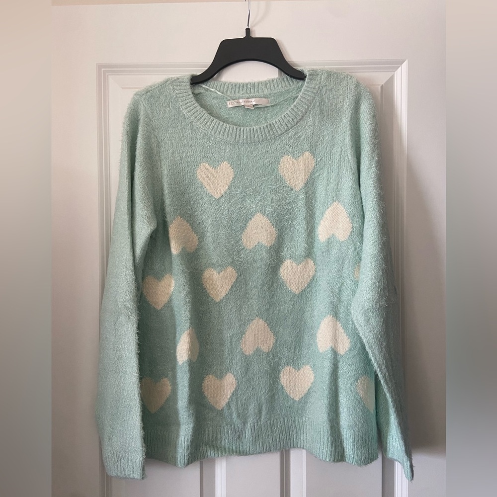 Lauren Conrad sweater. Seafoam green / cream. Size Large.